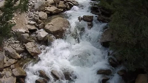 Aerial close up of Cascading falls in Mount Princeton, Colorado Stock Footage 47405082