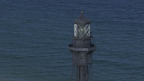 Aerial - Close up circle the lighthouse Stock Footage 94226993