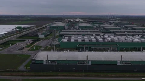 Aerial Close-Up of Data Center Campus Middenmeer Netherlands Vídeo Stock 325837075