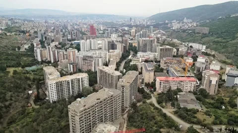 Aerial close up Flight Over New Constructions Development Site. Urban Const.. Stock-Footage 279182887