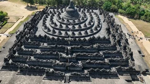 Aerial close up photo of temple in Java Island Fotos de archivo