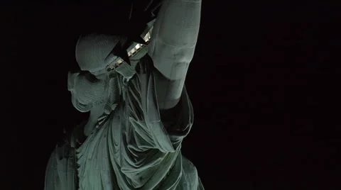 Aerial close-up of Statue of Liberty Stock Footage 59536097