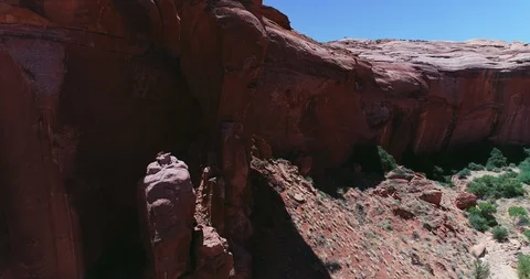 Aerial close view of cliffs in Utah Stock Footage 93727415
