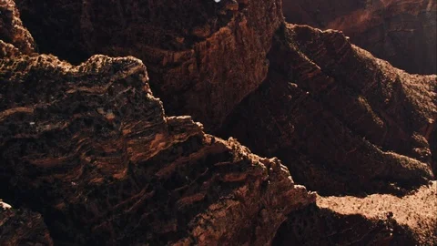 Aerial Close Up View Of Upper Layers Of Gran Canyon Stock Footage 108628982