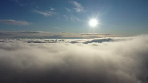 Aerial Cloud Mountain Pan Video stock 128925349