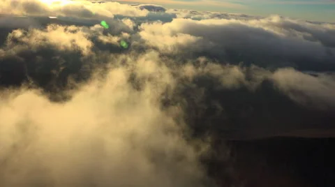 Aerial Clouds, decks, layers, puffy Stock Footage 43859352