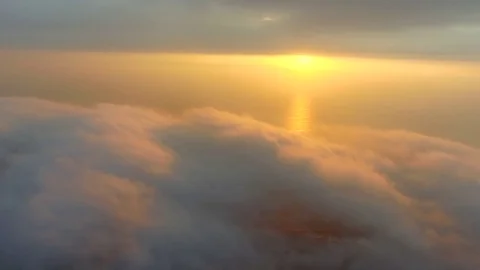 Aerial of Clouds over City of Cape Town at Sunset Stock Footage 79774095