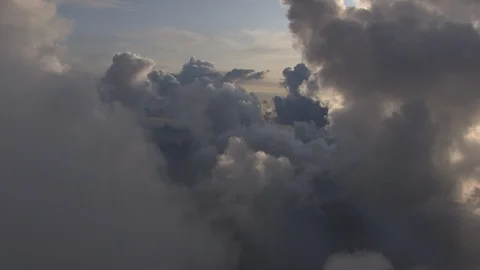 Aerial of clouds over sea sunset Stock-Footage 87697732