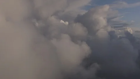 Aerial of clouds over sea sunset Stock Footage 87697768