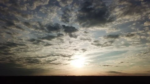Aerial of Clouds at Sunset Stock Footage 115532072