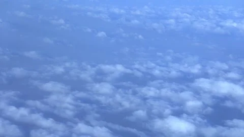 Aerial Cloudscape Above the Clouds Viewed from Airplane Stock Footage 346555449