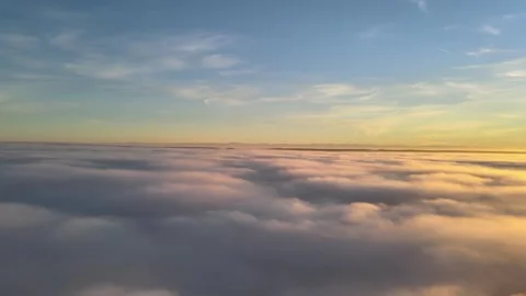 Aerial Cloudscape with Soft Morning Light Stock Footage 320786948