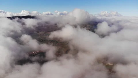 Aerial cloudy day drone view TImelapse - Palacios de la Sierra Video stock 146590292