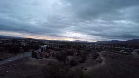 Aerial Cloudy Evening Socal 4 Stock Footage 79018724