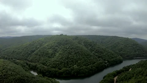 Aerial cloudy weather Stock Footage 230480217