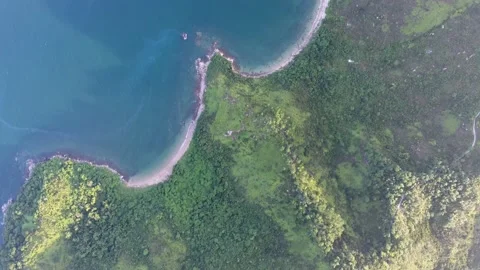 Aerial Coast Into Clouds Stock Footage 135620783