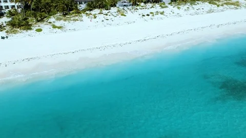 Aerial Coastal View of Smith Point Beach, Grand Bahama Bahamas Stock Footage 98964655