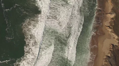 Aerial of Coastal Waves Stock Footage 72688895