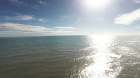 Aerial Coastline Beach of St Augustin Beach FL Blue Skies Sun, 4K Stock Footage 71985853