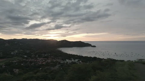 Aerial CocoBay Sunset01 PushIn Stock Footage 233936477