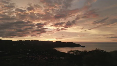 Aerial CocoBay Sunset04 PushIn Stock Footage 233914974