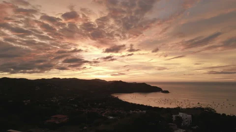 Aerial CocoBay Sunset05 PushIn Stock Footage 233921131