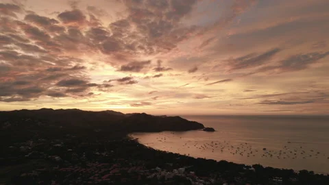 Aerial CocoBay Sunset06 PushIn Stock Footage 233920641