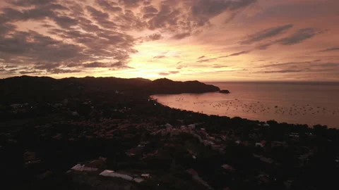 Aerial CocoBay Sunset08 PushIn Stock Footage 233925538