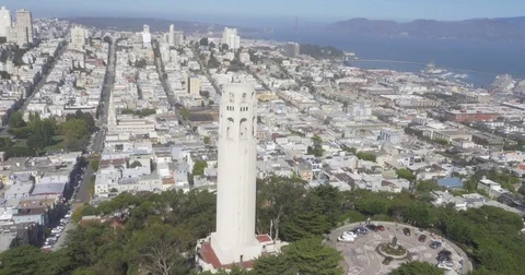 Aerial of Coit Tower Vídeo Stock 75503293