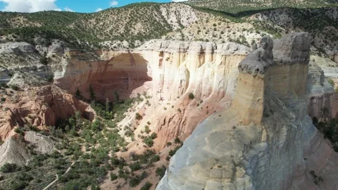 Aerial Colorful Cliffs and Echo Amphitheater Stock Footage 253688925