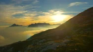 Aerial: Colorful Mountain Landscape At Sunset Stock Footage