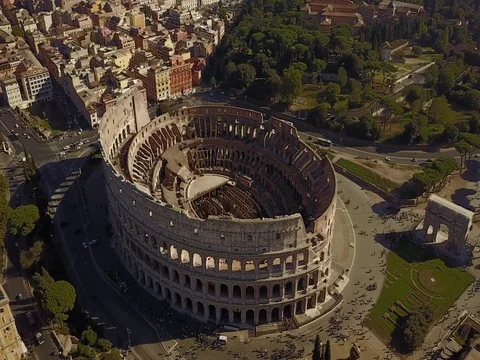 Aerial Colosseum Rome Stock Footage