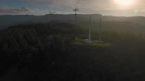 Aerial: communications Cell Tower Stock-Footage 187234067