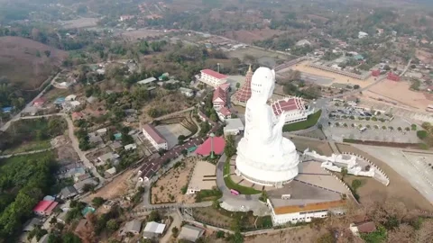 Aerial Compilation of Wat Huay Pla Kung Temple, Chiang Rai, Thailand Stock Footage 157595211