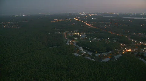 Aerial Condominium Complex Sunset Video stock 708319