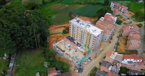 Aerial Construction Crane Building Video stock 96185534