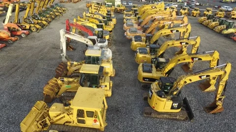Aerial Construction Equipment Stock Footage 65997692