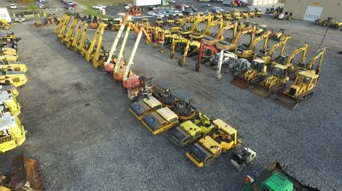 Aerial Construction Equipment Stock Footage 65997694
