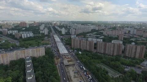 Aerial construction of multi-storey house residential complex wall hotel 動画素材 63627819