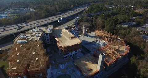 Aerial of Construction Site 05 Stock Footage