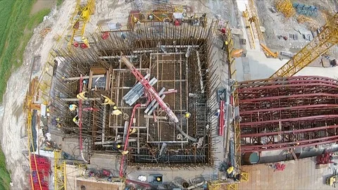Aerial construction site Stock Footage 71331916