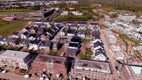 Aerial of a Construction Site Stock Footage 75357684
