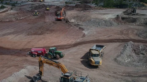 Aerial Construction site Stock Footage 123789691