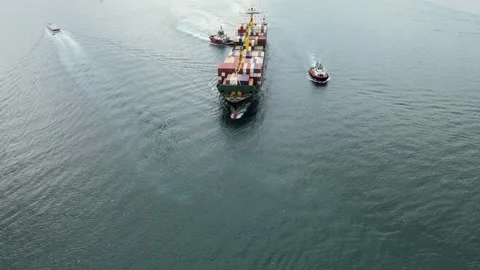 Aerial container ship Vídeo Stock 239279572