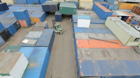 Aerial Containers Video stock 29675000