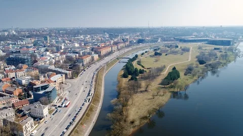Aerial Continuous Loop Timelapse of Kaunas City, Lithuania Video stock 88647919