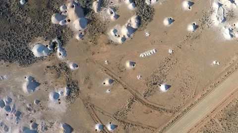 Aerial coober pedy mines Stock Footage 55454553