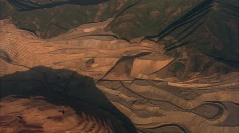 Aerial, Copper mine Stock Footage 25454239