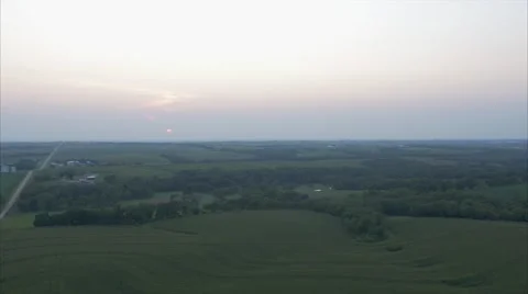 Aerial Cornfield Sunset 4K Stock Footage 55272422