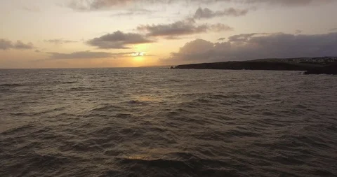 Aerial Cornwall sea view Stock Footage 114882257